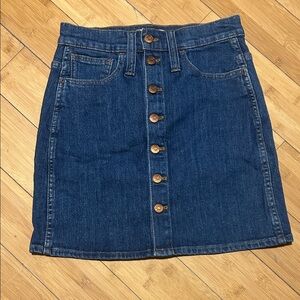 Madewell Blue Denim Button Skirt